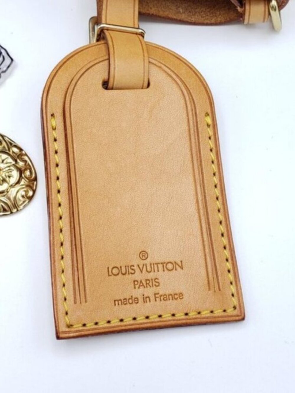 Authentic Louis Vuitton Luggage Nametag and Gold Padlock with Unbranded Keycharm - Picture 9 of 14